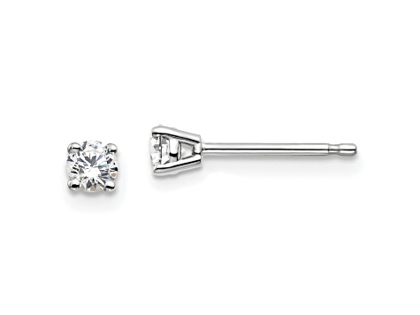 14K White Gold Lab Grown Diamond 1/4ctw Certified VS/SI GH 4 Prong Earrings