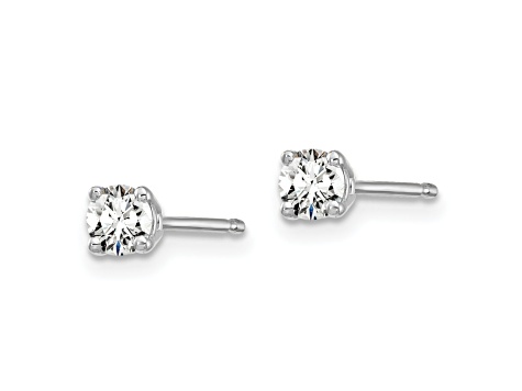 14K White Gold Lab Grown Diamond 1/4ctw Certified VS/SI GH 4 Prong Earrings