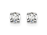 14K White Gold Lab Grown Diamond 1/4ctw Certified VS/SI GH 4 Prong Earrings