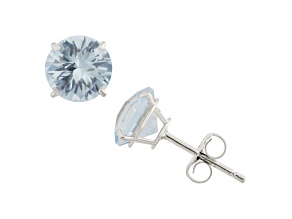 Blue Lab Created Spinel 10K White Gold Stud Earrings 1.60ctw