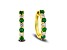 1.15ctw Emerald and Diamond Hoop Earrings in 14k Yellow Gold