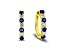 1.15ctw Sapphire and Diamond Hoop Earrings in 14k Yellow Gold