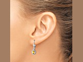 Sterling Silver Rhodium-plated 7x5mm Oval Citrine Leverback Earrings