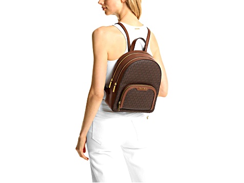 Michael Kors Jaycee Medium Backpack in Brown Logo
