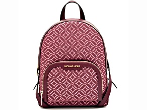 Michael Kors Jaycee Medium Zip Pocket Backpack in Oxblood Multi