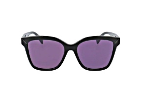 Yohji Yamamoto Black Square Frame / Purple Lenses Sunglasses