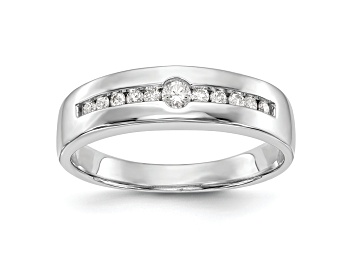 Picture of Rhodium Over 14K White Gold Lab Grown Diamond SI1/SI2, G H I, Men's Band