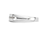 Rhodium Over 14K White Gold Lab Grown Diamond SI1/SI2, G H I, Men's Band