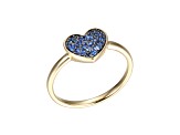 Blue Sapphire 10k Yellow Gold Heart Ring 0.26ctw