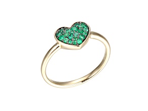Green Emerald 10k Yellow Gold Ring 0.21ctw