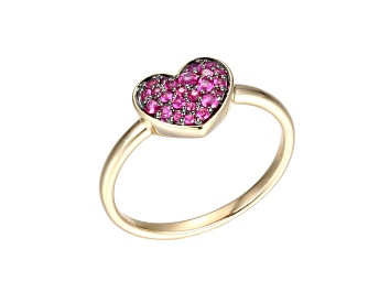 Picture of Red Ruby 10k Yellow Gold Ring 0.30ctw