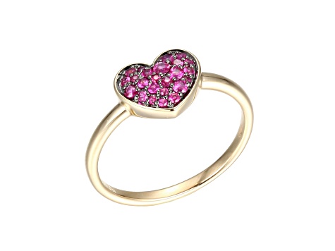 Red Ruby 10k Yellow Gold Ring 0.30ctw