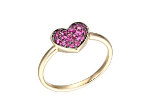 Red Ruby 10k Yellow Gold Ring 0.30ctw