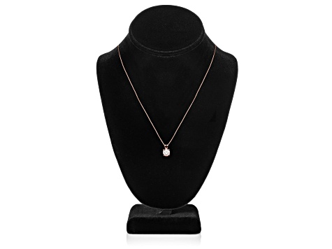 White Cubic Zirconia 14k Rose Gold Pendant With Chain 1.00ctw