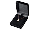 White Cubic Zirconia 14k Rose Gold Pendant With Chain 1.00ctw