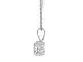 White Cubic Zirconia 14k White Gold Pendant With Chain 1.00ctw