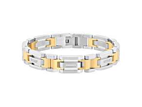 Ion-Plated Yellow Stainless Steel Diamond Bracelet 0.16ctw