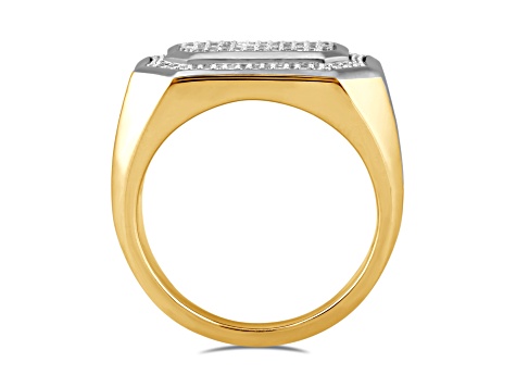 White Diamond 14k Yellow Gold Over Sterling Silver Mens  0.20ctw