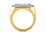 White Diamond 14k Yellow Gold Over Sterling Silver Mens  0.20ctw