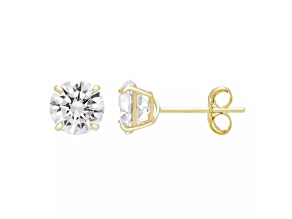 14k Yellow Gold Cubic Zirconia Stud Earrings - 3MM