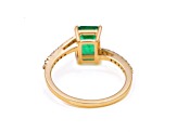 1.71 Ctw Emerald With 0.13 Ctw White Diamond Ring in 14K YG