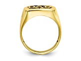 10K Yellow Gold Men's Diamond and Black Onyx DAD Ring