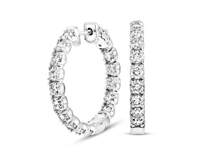 14k White Gold Diamond Inside-Out Hoop Earrings, 3.00ctw