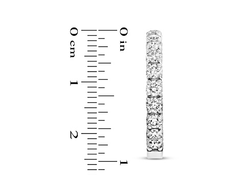 14k White Gold Diamond Inside-Out Hoop Earrings, 3.00ctw