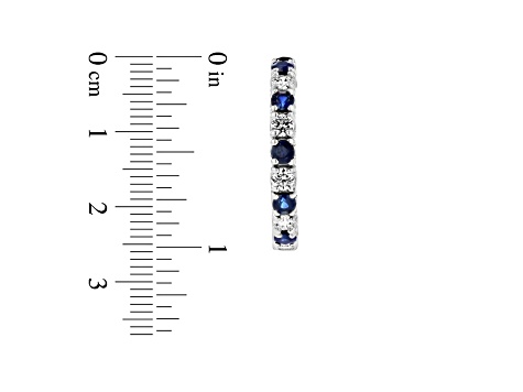 3.58ctw Sapphire and Diamond Hoop Earrings in 14k White Gold