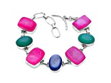 Dyed Drusy Agate Sterling Silver Bracelet 35.00ctw