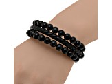 Stainless Steel, Leather, and Onyx Bead Bracelet