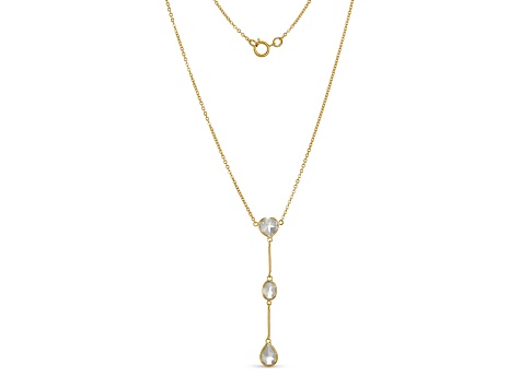 White Topaz 14k Yellow Gold Drop Necklace 3.51ctw