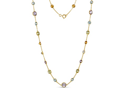 Multi-Gem 14k Rose Gold 18" Necklace 16.79ctw