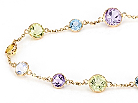 Multi-Gem 14k Rose Gold 18" Necklace 16.79ctw