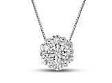 0.75ctw Diamond Cluster Pendant in 14k White Gold