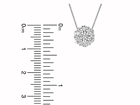 0.75ctw Diamond Cluster Pendant in 14k White Gold