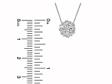 0.75ctw Diamond Cluster Pendant in 14k White Gold