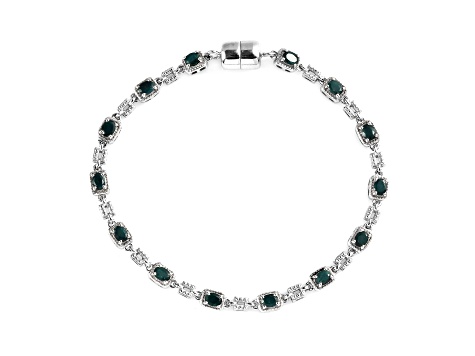 Sterling Silver Oval Teal Grandidierite Bracelet 2.39ctw