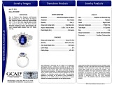 Oval Blue Sapphire and White Diamond Platinum Ring. 3.31 CTW