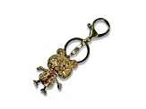 Gold Tone with Light Green and Clear Crystal Froggy Key Chain