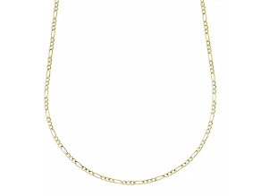 14k Gold 2mm Figaro Hollow Chain Necklace