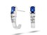 1.35ctw Sapphire and Diamond J-Hoop Earrings in 14k White Gold