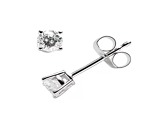 Certified White Diamond 14k White Gold Solitaire Stud Earrings 0.25ctw