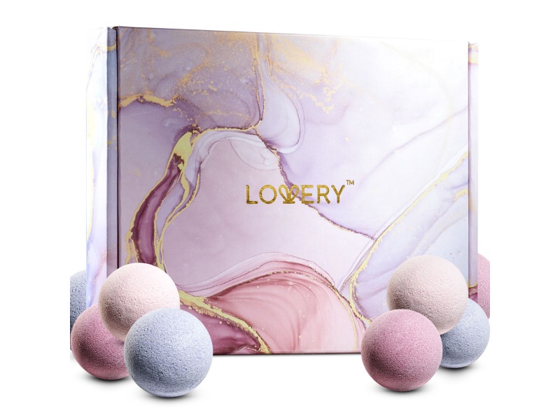 Lovery Bath Bombs Gift Set, 30pc Handmade Spa Body Care Balls in Variety Scents