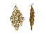 Gold Tone Filigree Drop Cluster Earring