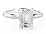 14K White Gold Emerald Cut IGI Certified Lab Grown Diamond Solitaire Ring 3.0ct