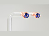 Tanzanite and CZ Round 18K Rose Gold Over Sterling Silver 6MM Stud Earrings, 1.56ctw