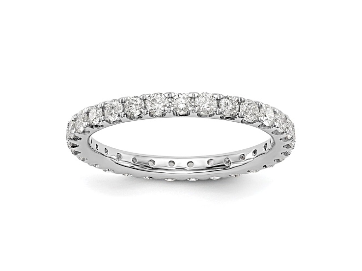 Rhodium Over 14K White Gold Lab Grown Diamond SI1/SI2, G H I, Eternity Band