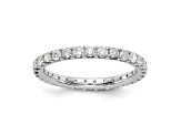 Rhodium Over 14K White Gold Lab Grown Diamond SI1/SI2, G H I, Eternity Band