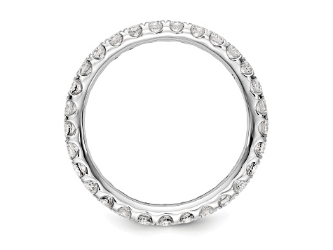 Rhodium Over 14K White Gold Lab Grown Diamond SI1/SI2, G H I, Eternity Band